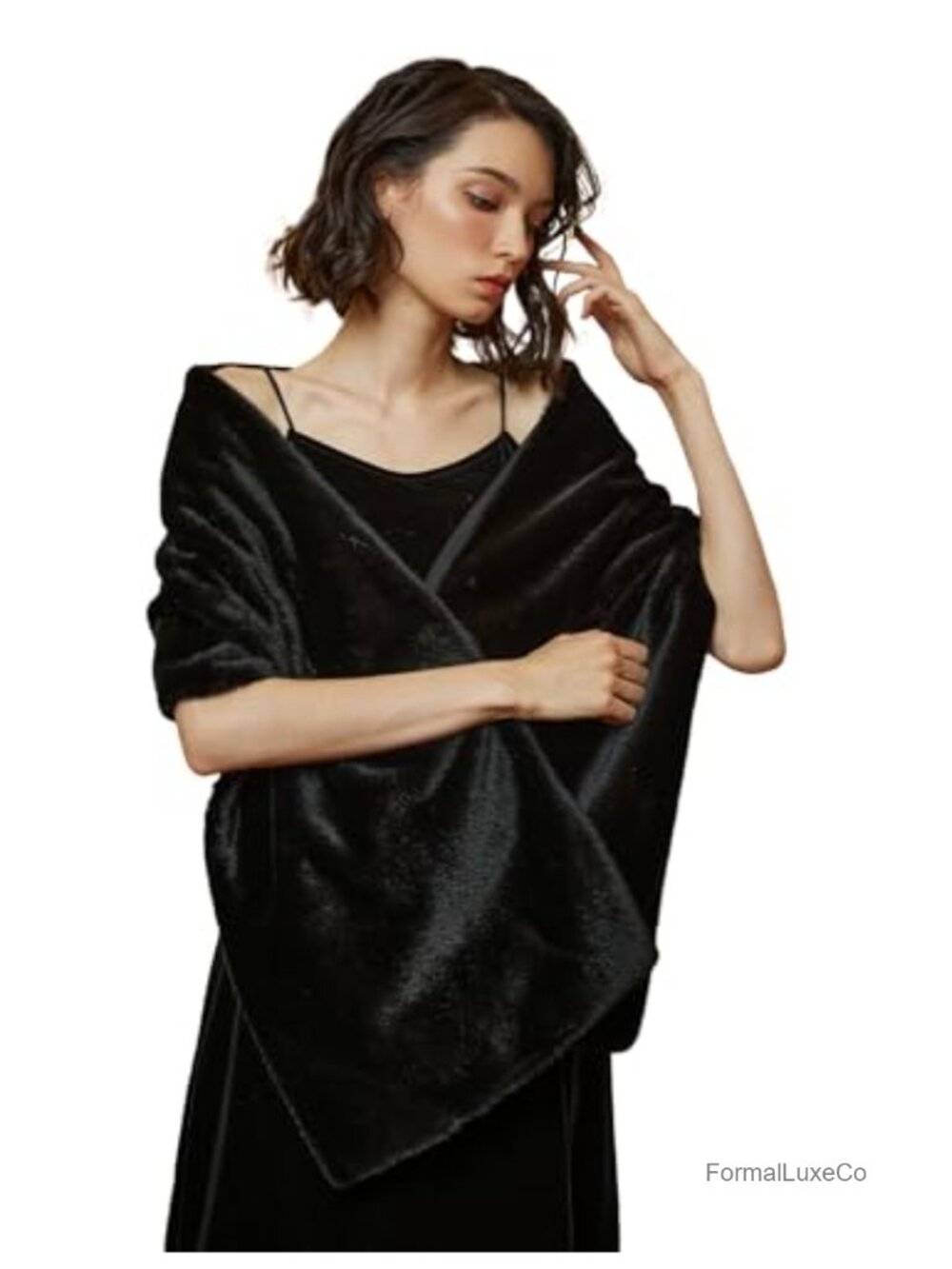 Faux Fur Shawl Wrap Stole Scarf Winter Bridal Wedding Cover Up